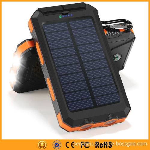 Portable Dual USB Solar Power Bank Case for IOS Android Mobile Phones